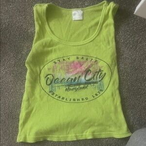 Ocean City Lime Green Kids Tank Top